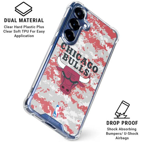 NBA Chicago Bulls Digi Camo Galaxy S25 Clear Case